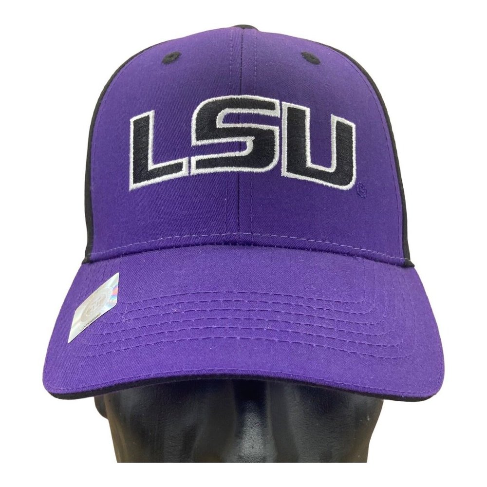 Vintage LSU Tigers NCAA Adjustable Purple Gold Men's Baseball Hat NEW